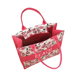 Borsa mare rosa con rose Camomilla Milano
