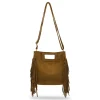 Borsa marrone da Donna con frange effetto scamosciato Lora Ferres
