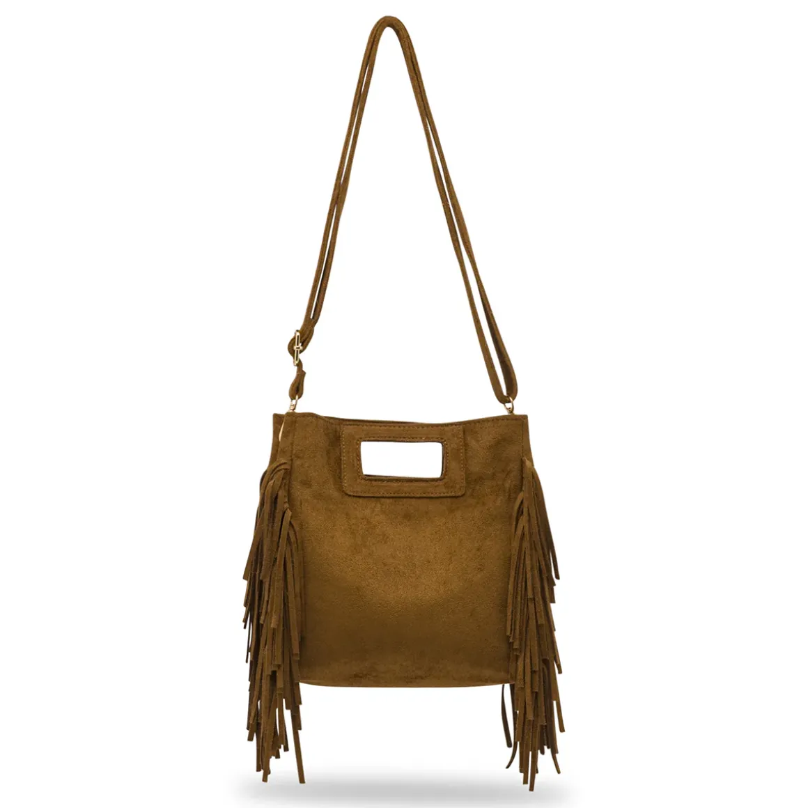 Borsa marrone da Donna con frange effetto scamosciato Lora Ferres