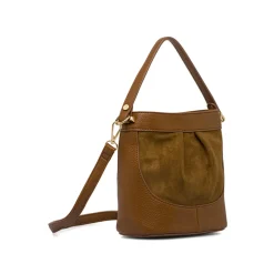 Borsa marrone da Donna effetto scamosciato Lora Ferres