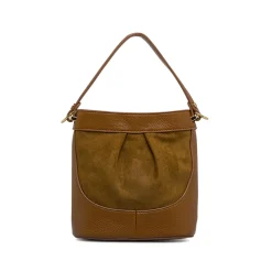 Borsa marrone da Donna effetto scamosciato Lora Ferres