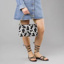 Borsa Pochette Bianca da Donna con stampa animalier Lora Ferres