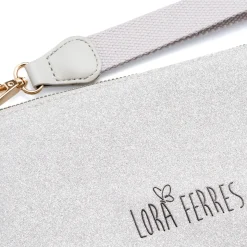 Borsa Pochette mare Argento da Donna con logo frontale Lora Ferres On The Beach