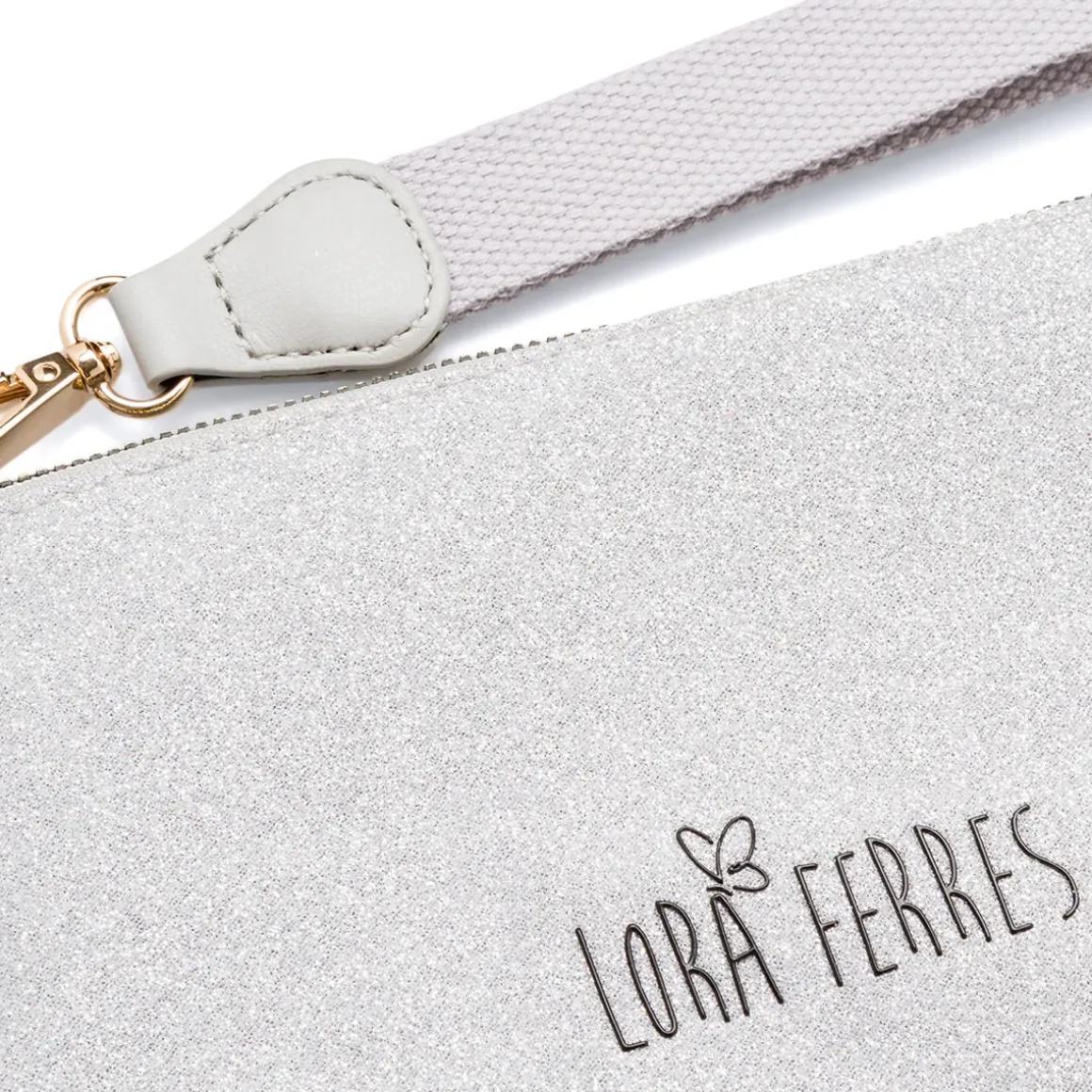 Borsa Pochette mare Argento da Donna con logo frontale Lora Ferres On The Beach