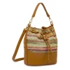 Borsa secchiello multicolore Donna effetto paglia Lora Ferres