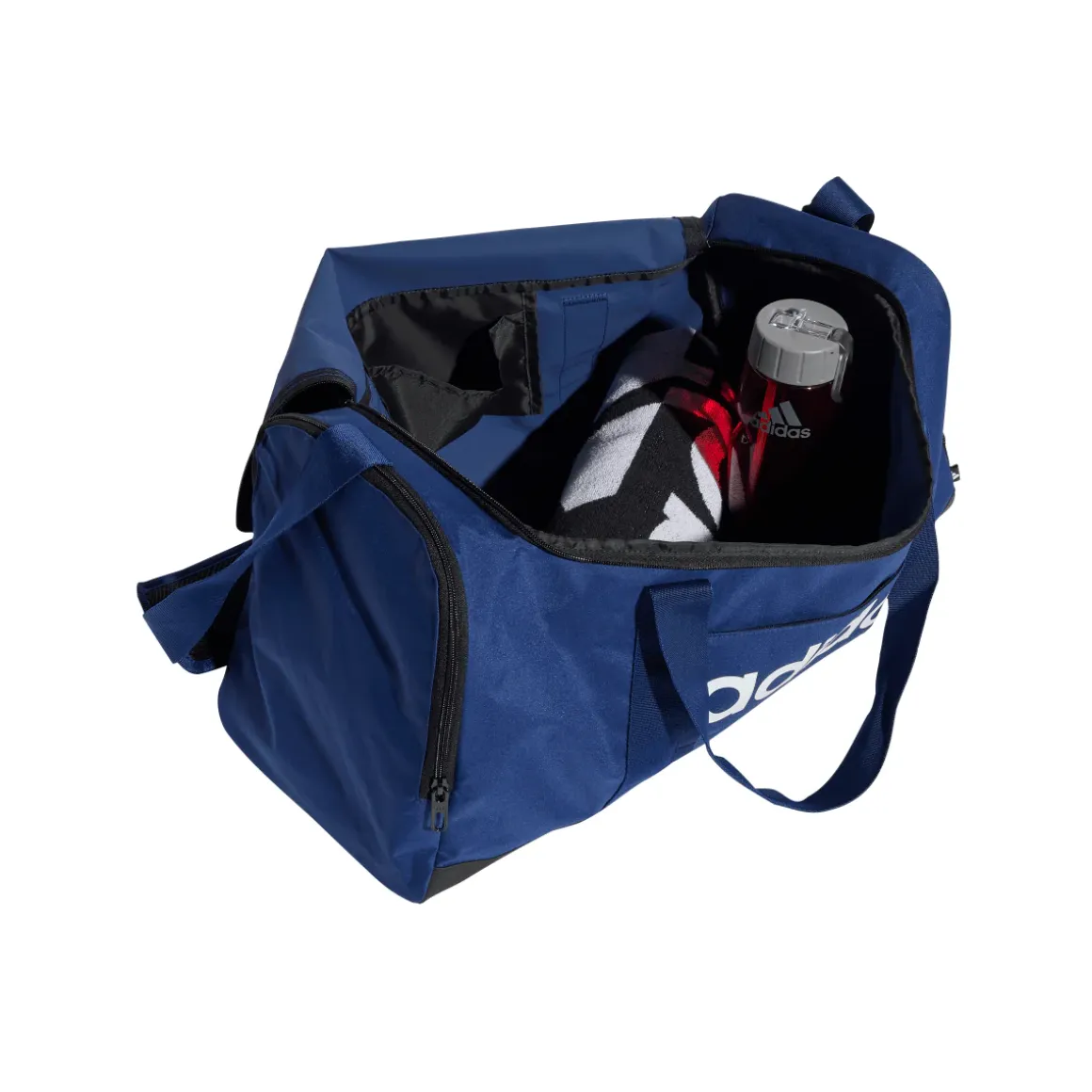 Borsa sportiva blu con logo frontale adidas