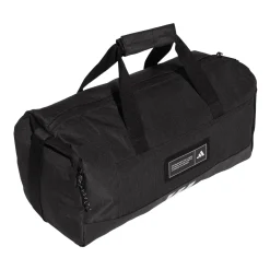 Borsa sportiva nera con etichetta logo frontale adidas