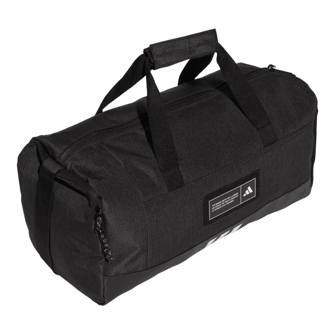 Borsa sportiva nera con etichetta logo frontale adidas