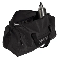 Borsa sportiva nera con etichetta logo frontale adidas
