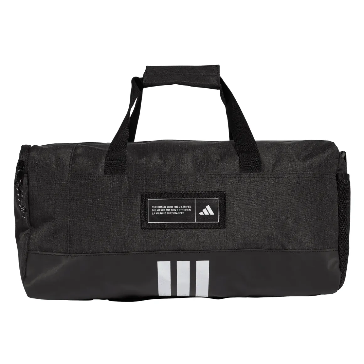 Borsa sportiva nera con etichetta logo frontale adidas