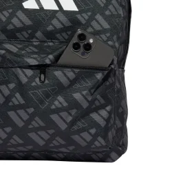 Borsa sportiva nera Unisex con stampa adidas