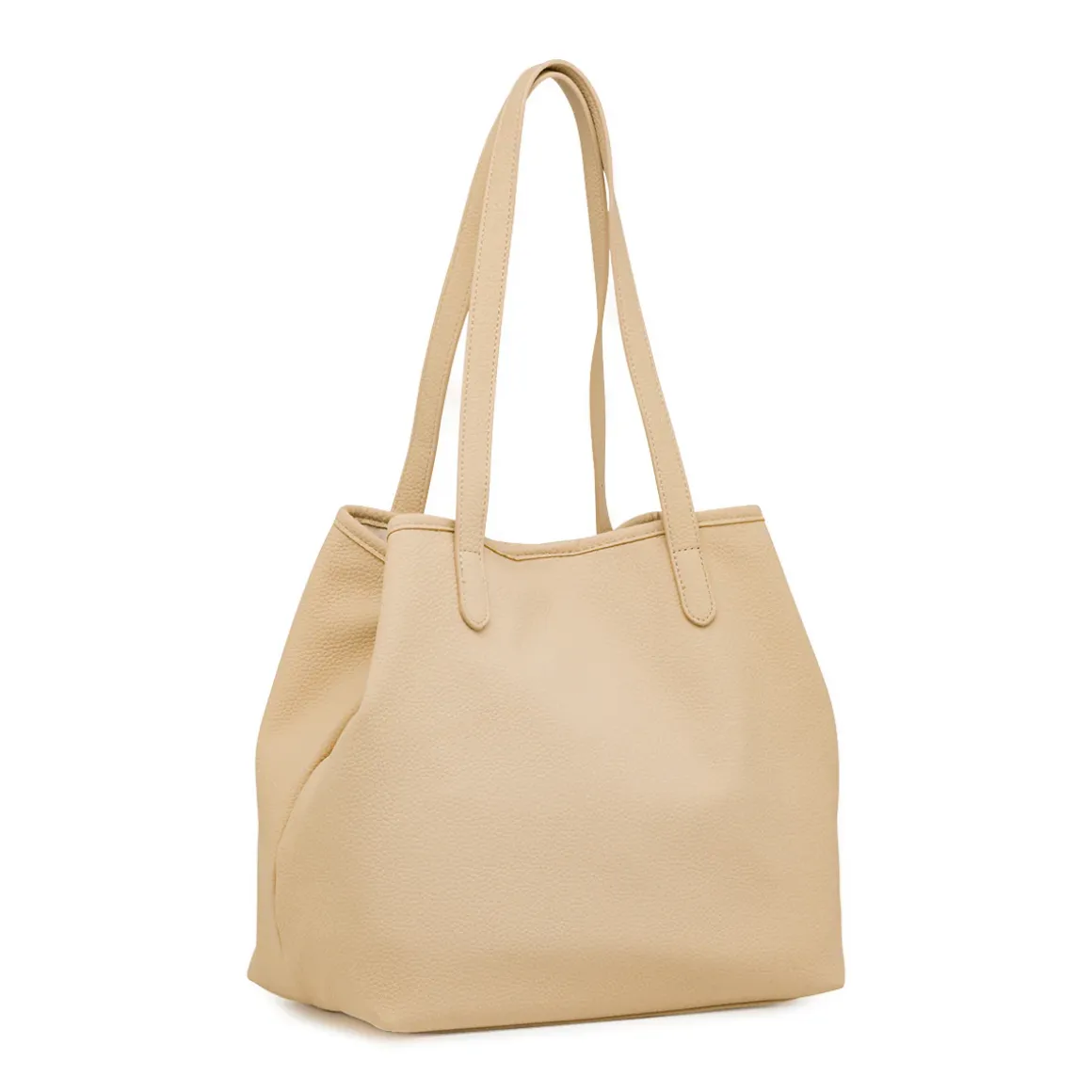 Borsa Tote bag beige da Donna con bottone magnetico Lora Ferres