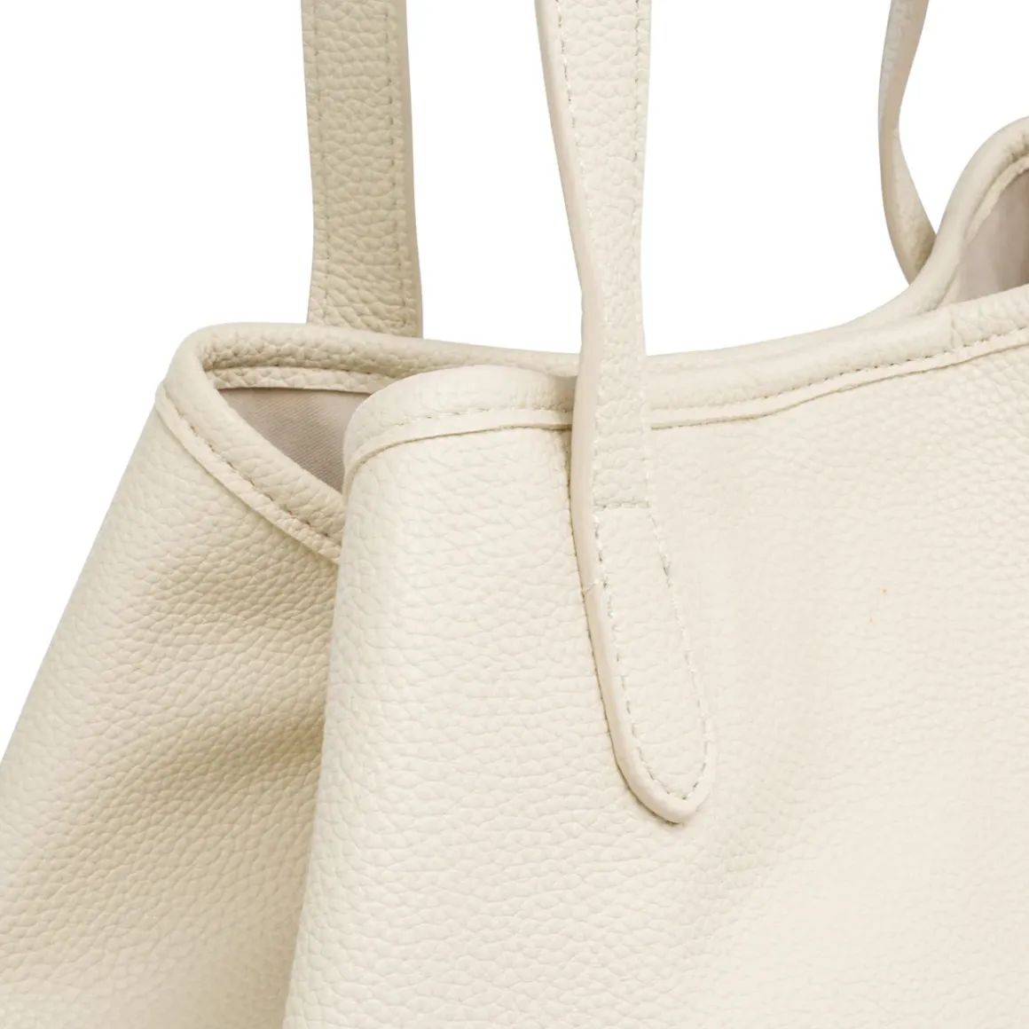 Borsa Tote bag bianca da Donna con bottone magnetico Lora Ferres