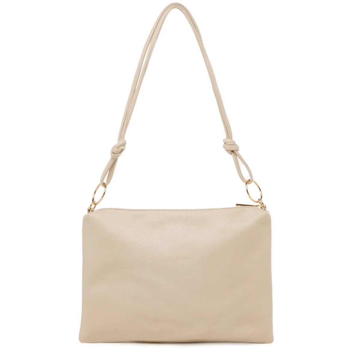 Borsa tracolla da Donna beige con anelli dorati Lora Ferres