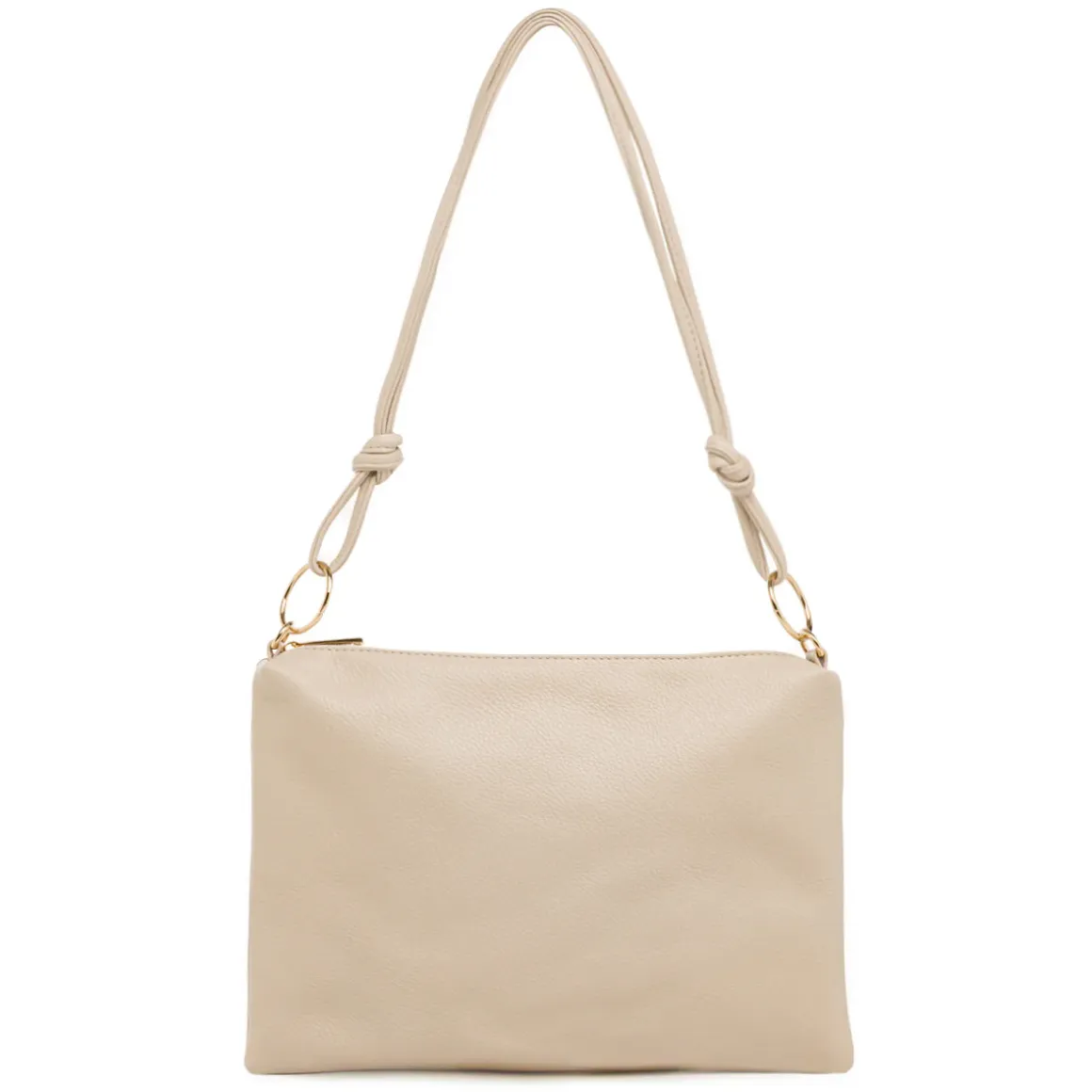 Borsa tracolla da Donna beige con anelli dorati Lora Ferres