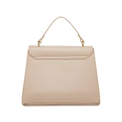 Borse da donna Lora Ferres rosa a mano con logo charm e tracolla