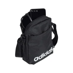 Borsello nero con tasca e logo frontale adidas