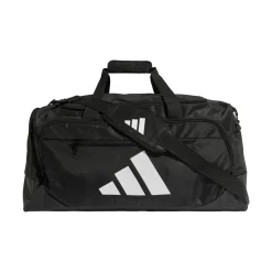 Borsone nero adidas con grande logo bianco per palestra o viaggi