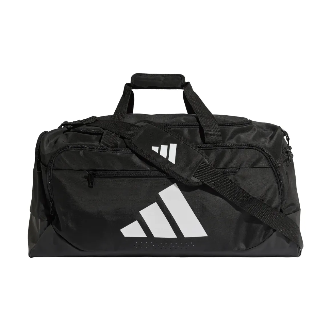 Borsone nero adidas con grande logo bianco per palestra o viaggi