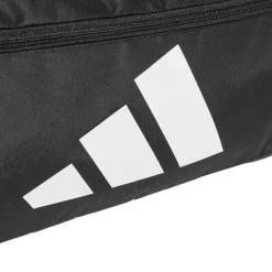 Borsone nero adidas con grande logo bianco per palestra o viaggi