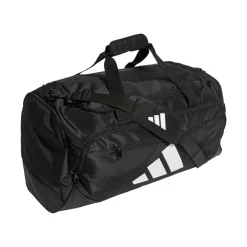 Borsone nero adidas con grande logo bianco per palestra o viaggi
