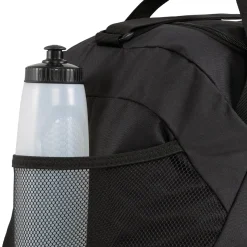 Borsone sportivo nero con tasche e tracolla con logo Puma Phase