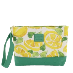 Bustina mare Donna gialla e verde con stampa limoni Camomilla Milano