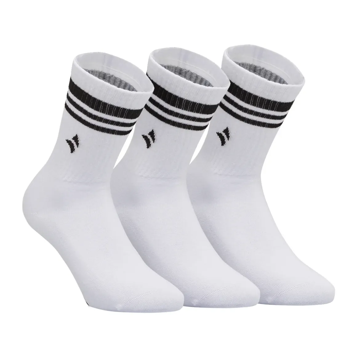 Calzini bianchi da Uomo sportivi con righe set da 3 Navigare