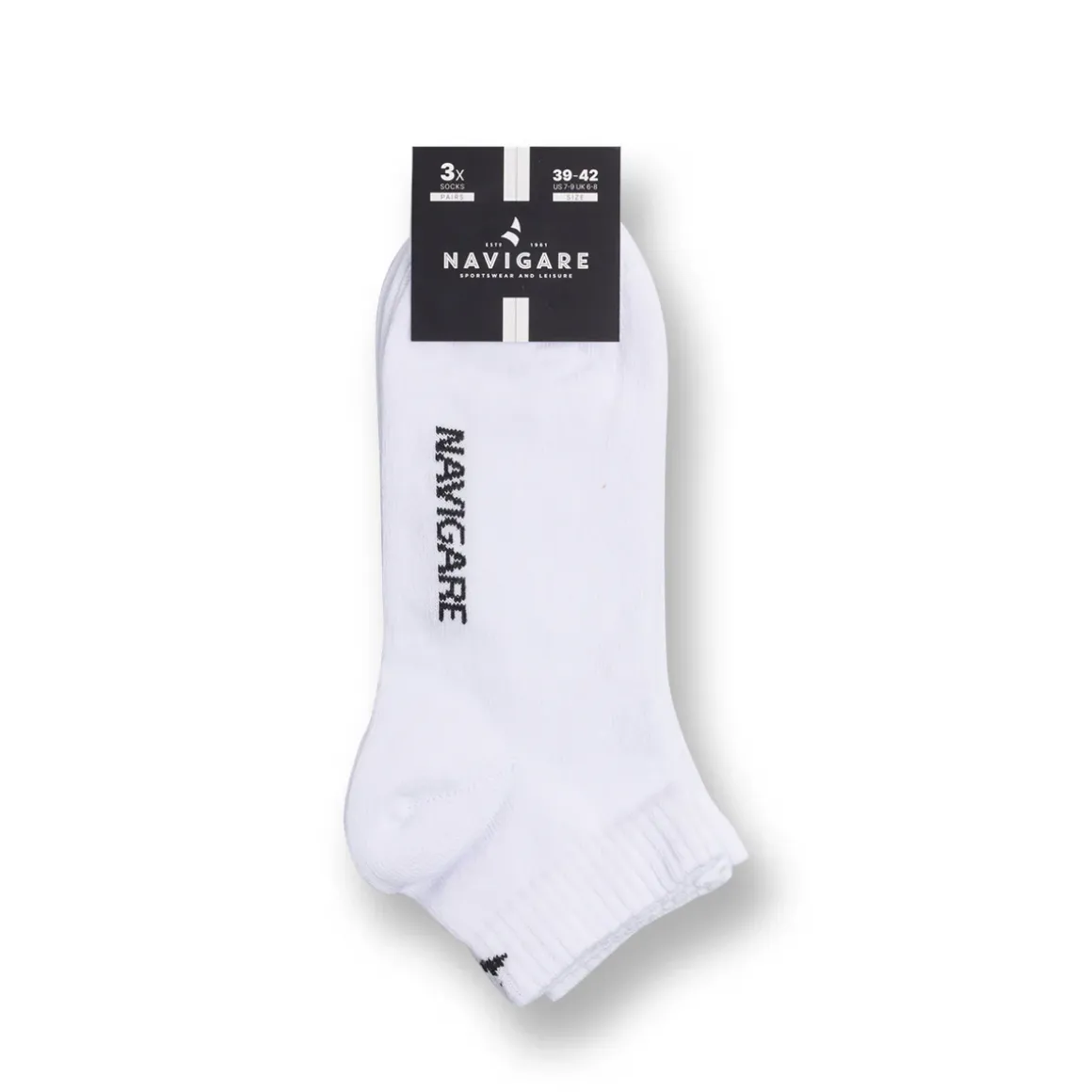 Calzini corti bianchi da Uomo set da 3 paia con logo Navigare