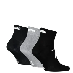 Calzini corti 3 paia Unisex nero e grigio con logo Puma