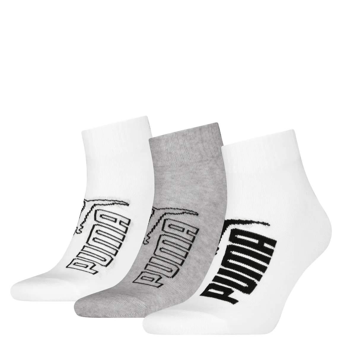 Calzini 3 paia corti bianchi e grigi Unisex Puma
