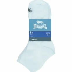 Calzini 8 paia corti bianchi unisex con logo Lonsdale