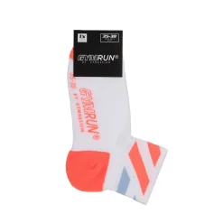 Calzini sportivi da Donna bianchi e arancione fluo taglio basso GymRun