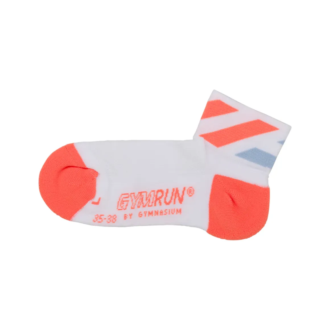 Calzini sportivi da Donna bianchi e arancione fluo taglio basso GymRun