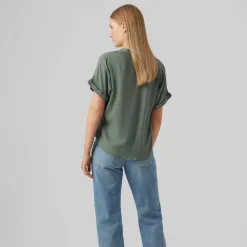 Camicetta verde militare da Donna con scollo a V Vero Moda