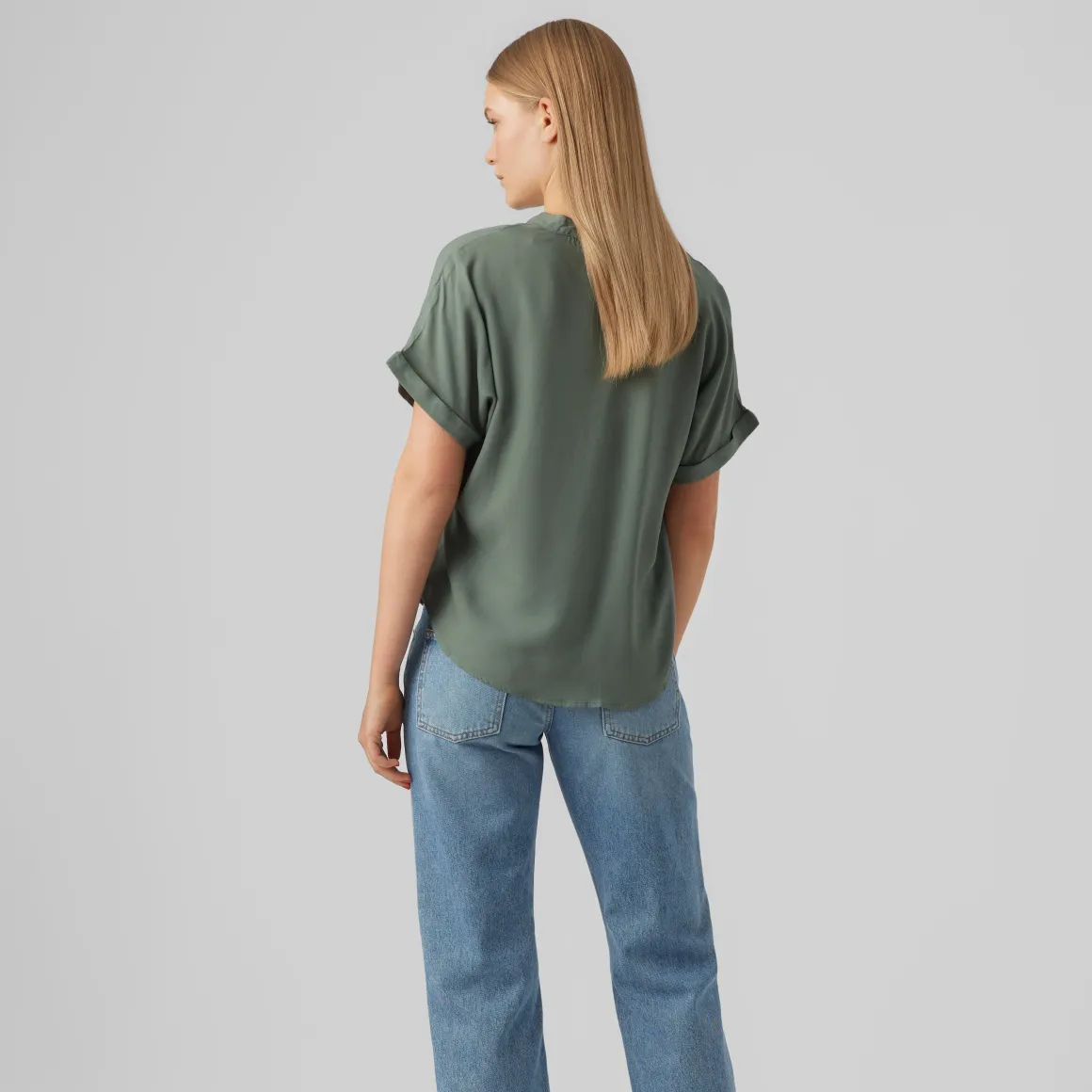 Camicetta verde militare da Donna con scollo a V Vero Moda