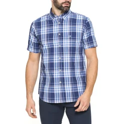 Camicia a maniche corte a quadretti da Uomo blu e bianca Carrera Jeans