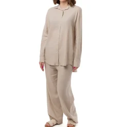 Camicia Beige da Donna in Misto Lino a Manica Lunga Swish Jeans