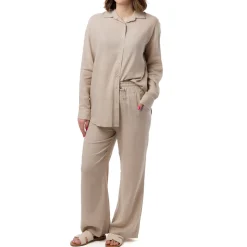 Camicia Beige da Donna in Misto Lino a Manica Lunga Swish Jeans