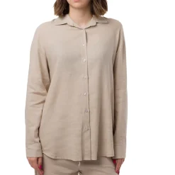 Camicia Beige da Donna in Misto Lino a Manica Lunga Swish Jeans