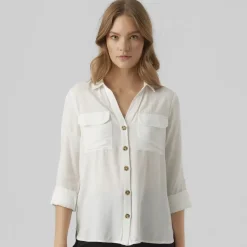 Camicia bianca da donna con tasche Vero Moda