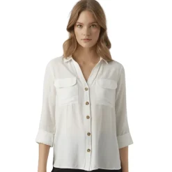 Camicia bianca da donna con tasche Vero Moda
