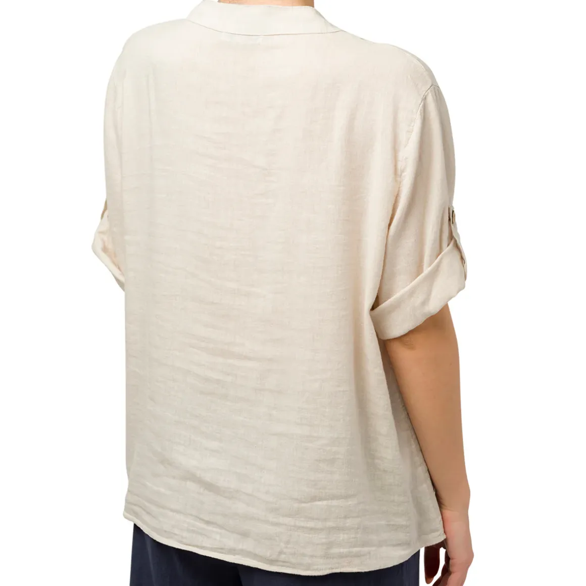 Camicia da donna misto lino beige Swish Jeans