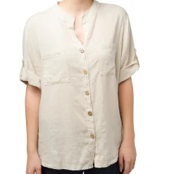 Camicia da donna misto lino beige Swish Jeans