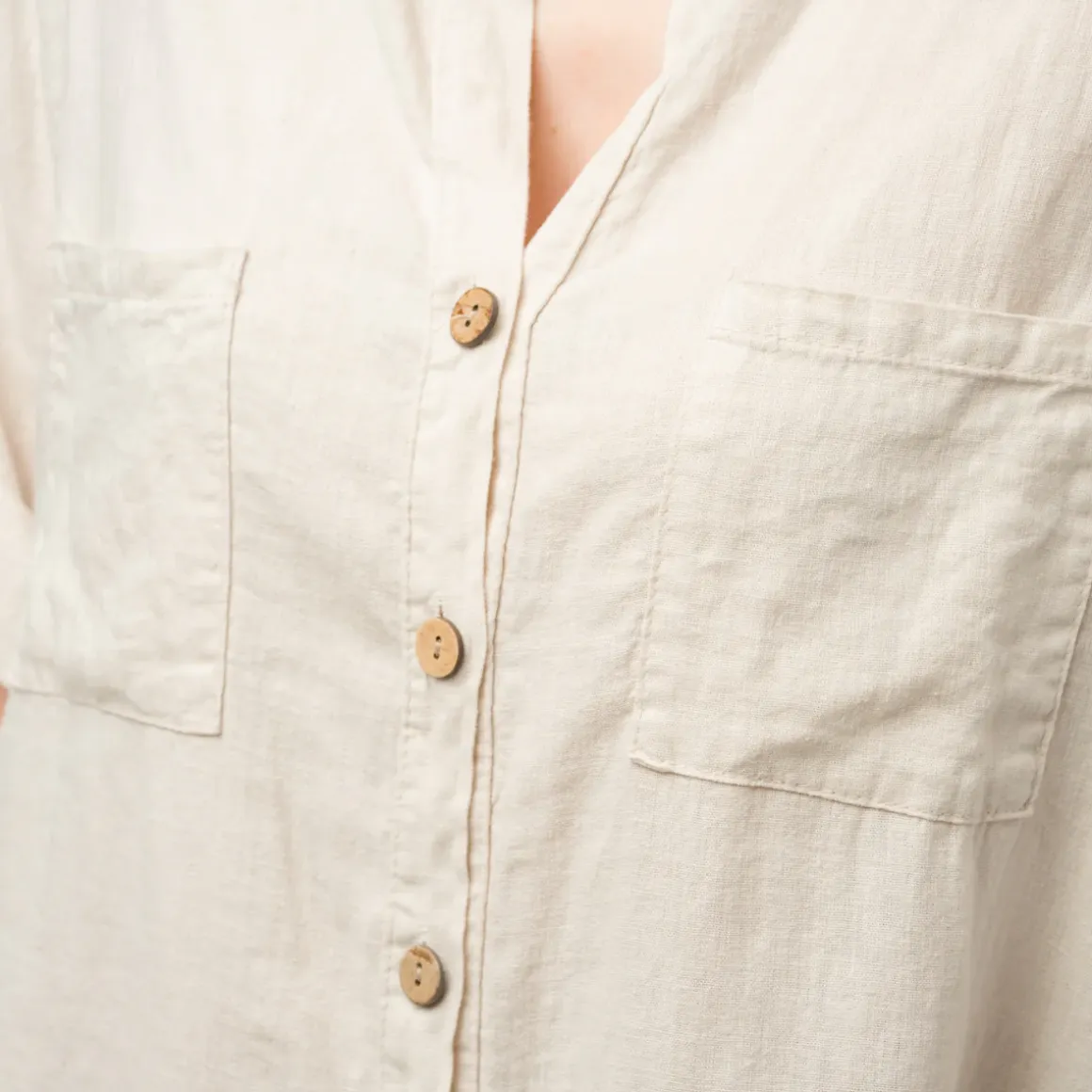 Camicia da donna misto lino beige Swish Jeans