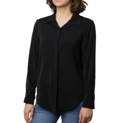 Camicia da donna nera in tessuto velato Swish Jeans