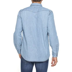 Camicia di jeans azzurro denim da Uomo con taschini Carrera Jeans