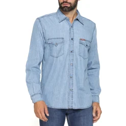 Camicia di jeans azzurro denim da Uomo con taschini Carrera Jeans