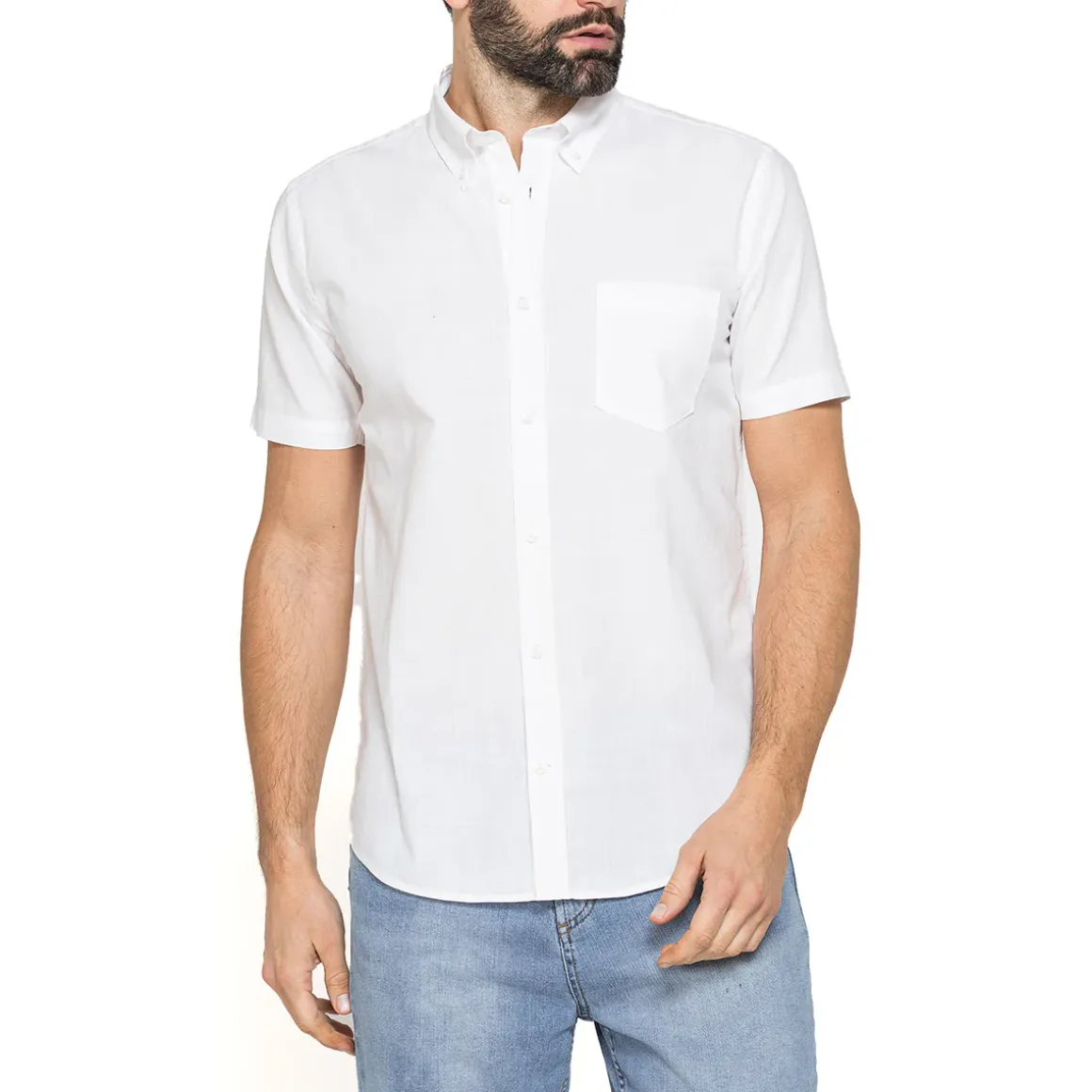 Camicia maniche corte bianca da Uomo con taschino Carrera Jeans
