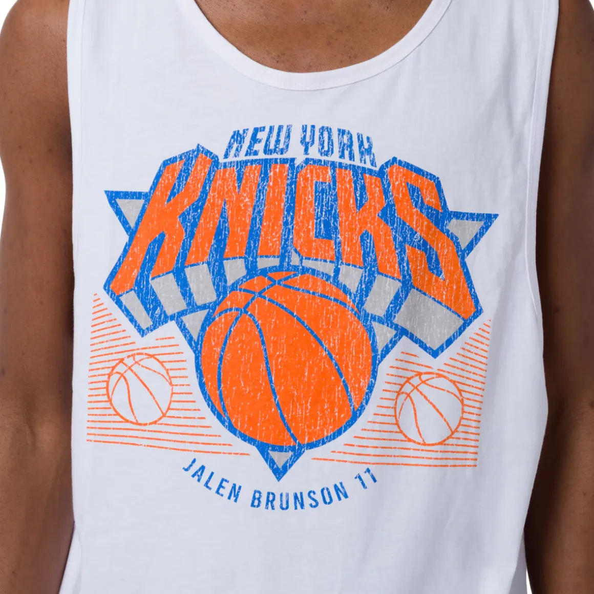 Canotta bianca da Uomo in Cotone squadra New York Knicks NBA